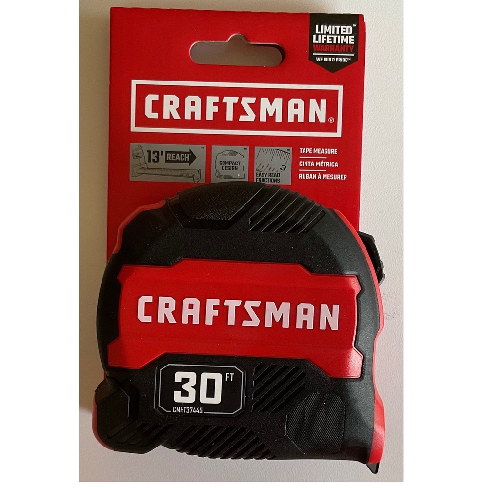 Craftsman 30 FT Tape Measure 13 FT Reach Easy Read Fractions CMHT37445 New